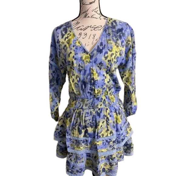 aerie Dresses & Skirts - Aerie tiered lace ruffle long sleeve dress NWOT